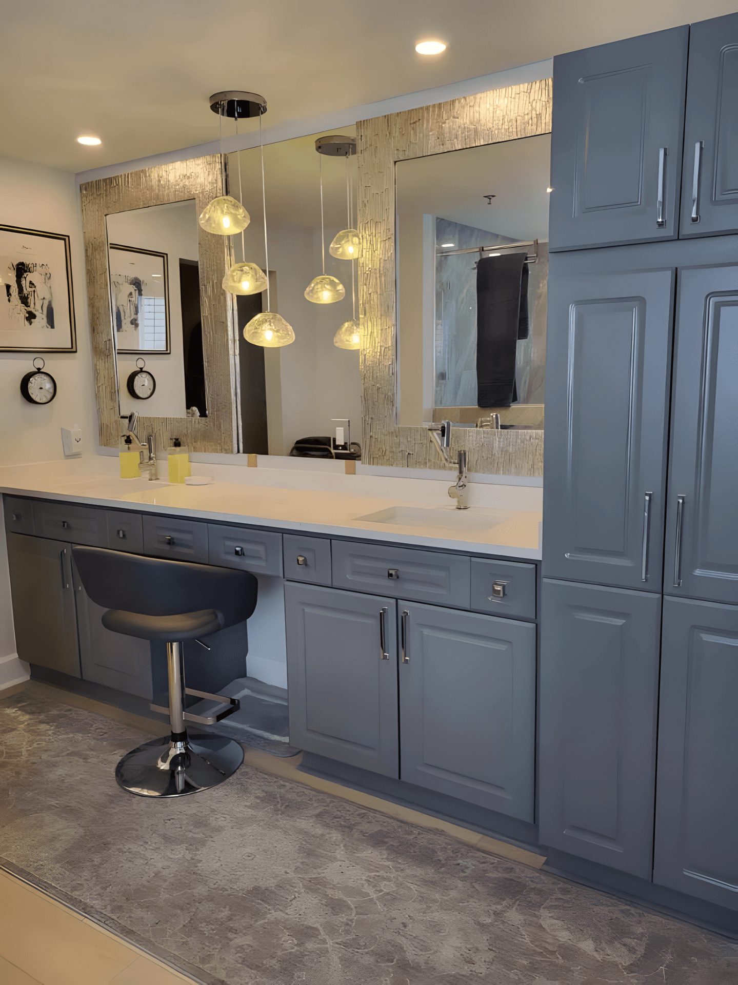 Completed bathroom remodel with new vanity and fixtures in Fort Walton Beach